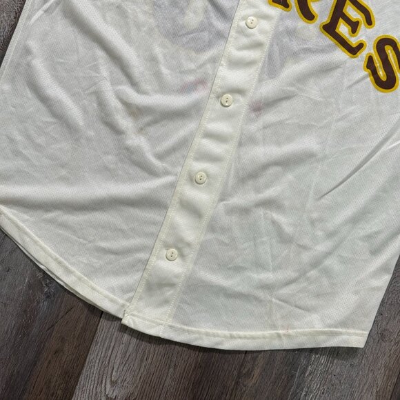 San Diego Padres 40th Anniversary 2009 Pet Co Sga Button Down Cream Jersey XL - Picture 6 of 14